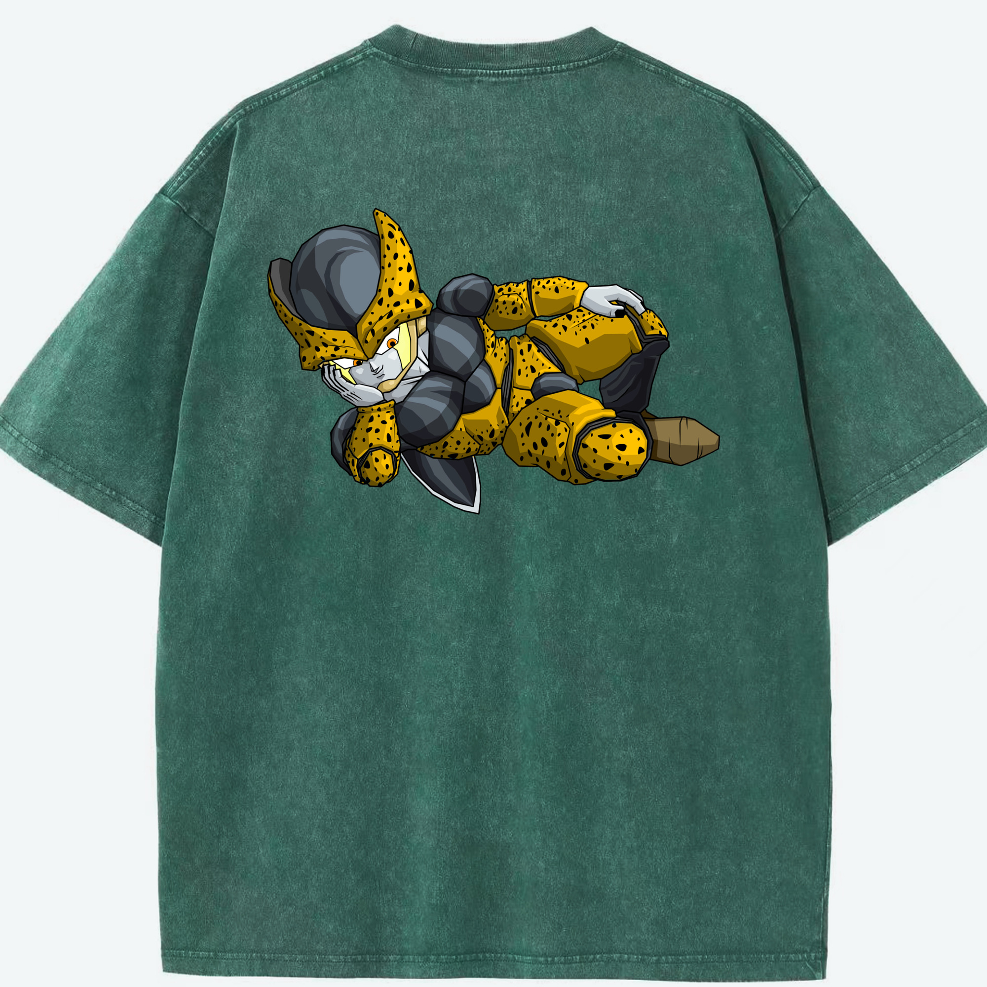 （画像用） ドラゴンボール セル DRAGON BALL Cell 綿100% ヴィンテージ風 半袖Tシャツ（背面プリント）